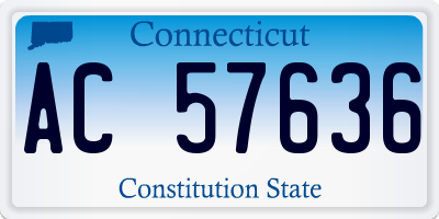 CT license plate AC57636