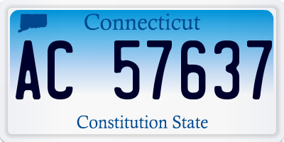 CT license plate AC57637