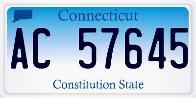 CT license plate AC57645