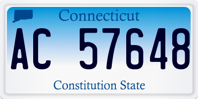 CT license plate AC57648