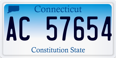 CT license plate AC57654