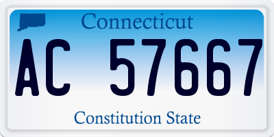 CT license plate AC57667