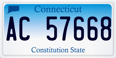 CT license plate AC57668