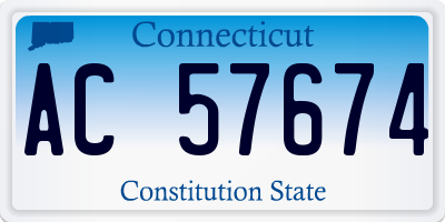 CT license plate AC57674