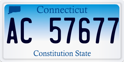 CT license plate AC57677