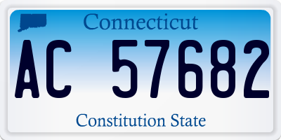 CT license plate AC57682