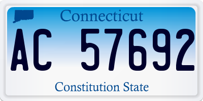 CT license plate AC57692