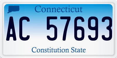 CT license plate AC57693