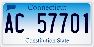 CT license plate AC57701