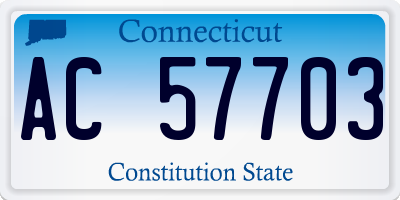CT license plate AC57703