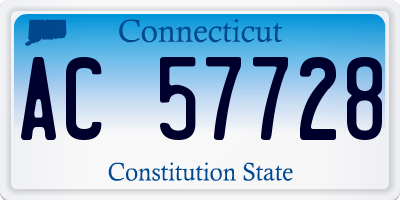 CT license plate AC57728