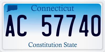 CT license plate AC57740