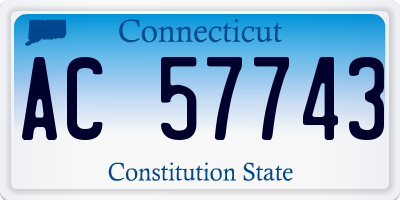 CT license plate AC57743