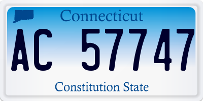 CT license plate AC57747