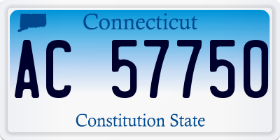 CT license plate AC57750