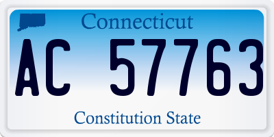 CT license plate AC57763