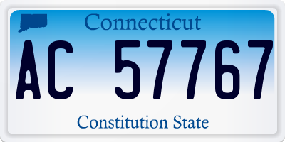 CT license plate AC57767