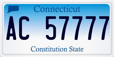 CT license plate AC57777