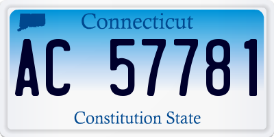 CT license plate AC57781