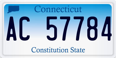 CT license plate AC57784