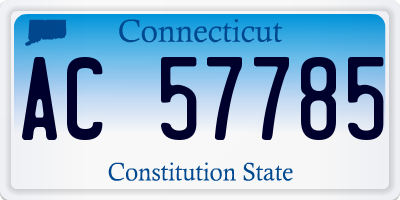CT license plate AC57785