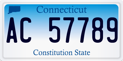 CT license plate AC57789