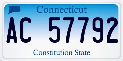 CT license plate AC57792