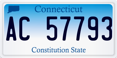 CT license plate AC57793