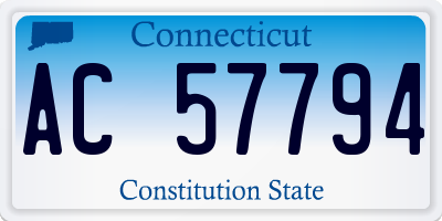 CT license plate AC57794