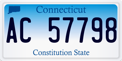 CT license plate AC57798