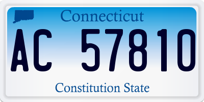 CT license plate AC57810