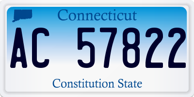 CT license plate AC57822