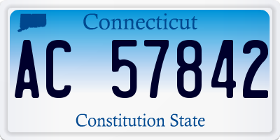 CT license plate AC57842