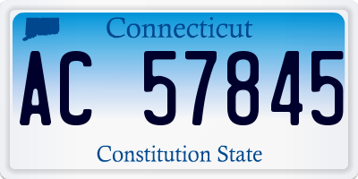 CT license plate AC57845