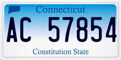 CT license plate AC57854