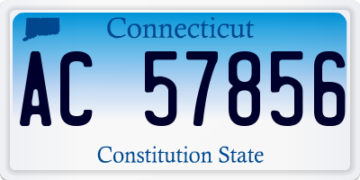 CT license plate AC57856