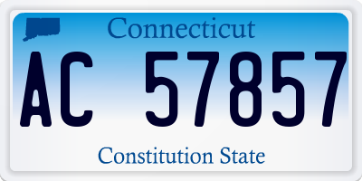 CT license plate AC57857