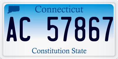 CT license plate AC57867