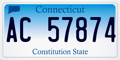 CT license plate AC57874