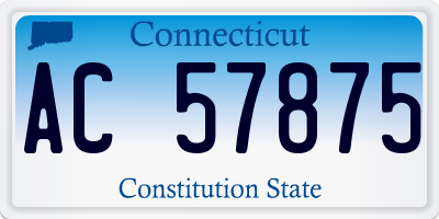 CT license plate AC57875