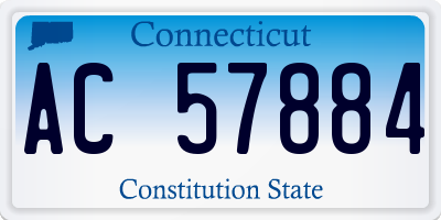 CT license plate AC57884