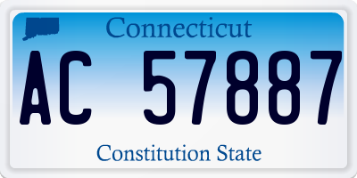 CT license plate AC57887