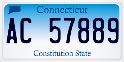 CT license plate AC57889