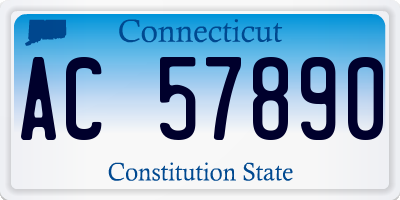 CT license plate AC57890