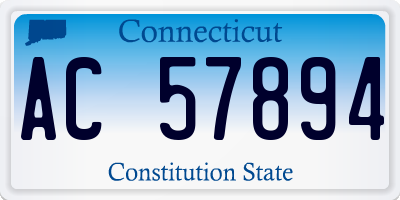 CT license plate AC57894