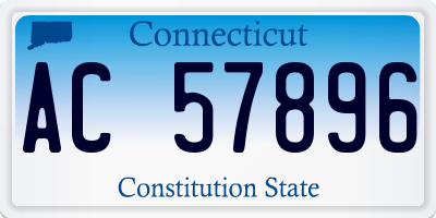 CT license plate AC57896