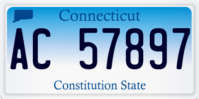 CT license plate AC57897