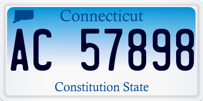 CT license plate AC57898