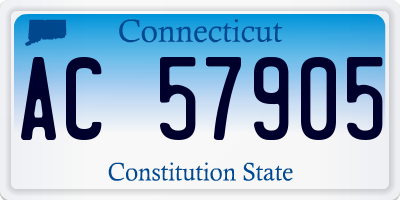 CT license plate AC57905