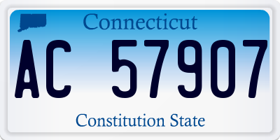 CT license plate AC57907